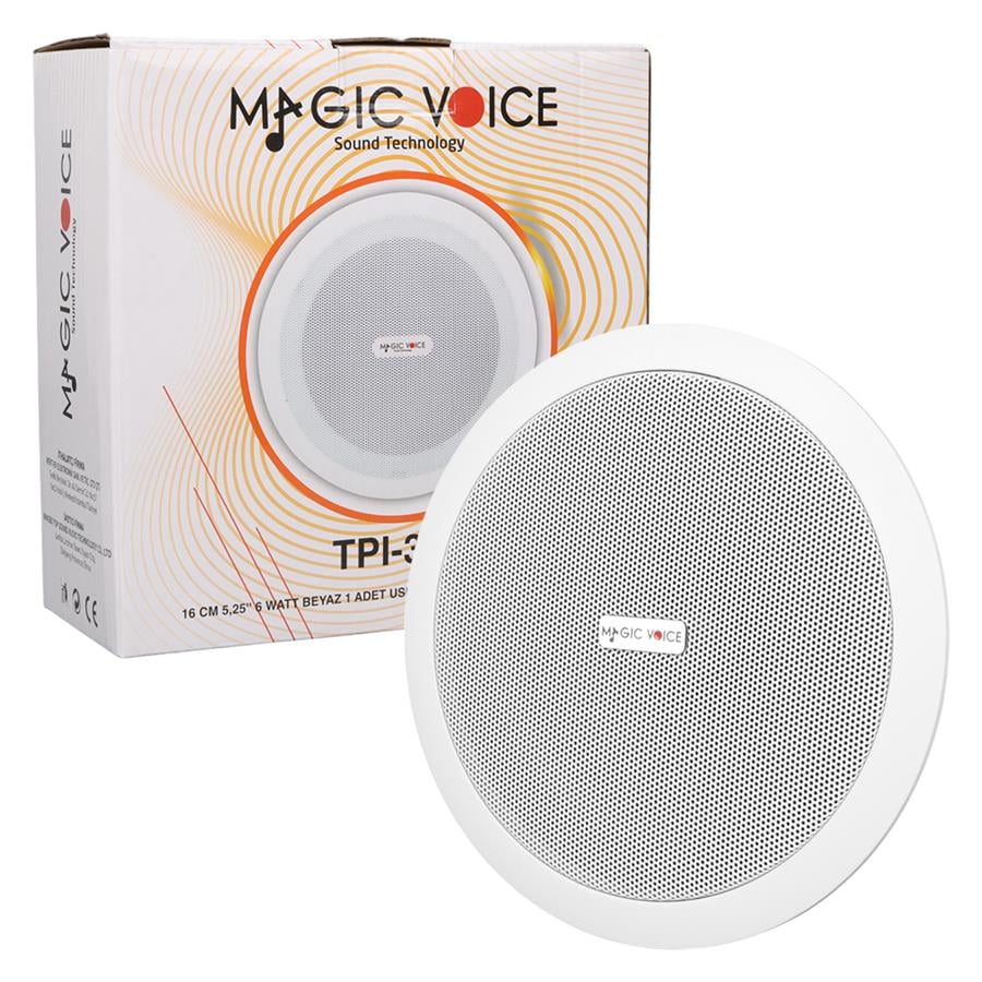 MAGICVOICE TPI-351 16 CM 5,25 6 WATT BEYAZ TEKLİ USBLİ TRAFOLU ALÇIPAN HOPARLÖR Fiyatı - Merter Elektronik