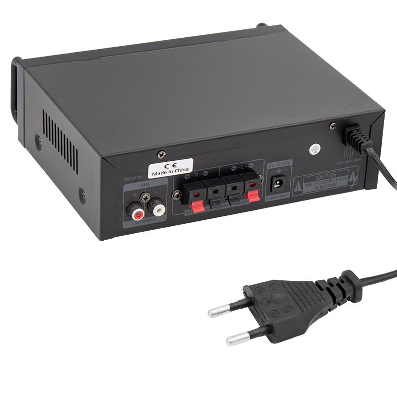 MEKSE UA-105 USB/UK/BLUETOOTHLU 220V-12V EKRAN 2X15W STEREO TRAFOSUZ ANFİ