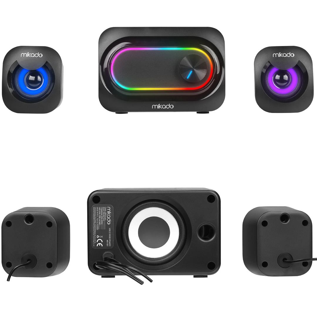 MİKADO MD-511 5W+3WX2 USB RGB LEDLİ 2.1 GAMING SPEAKER Fiyatı - Merter Elektronik
