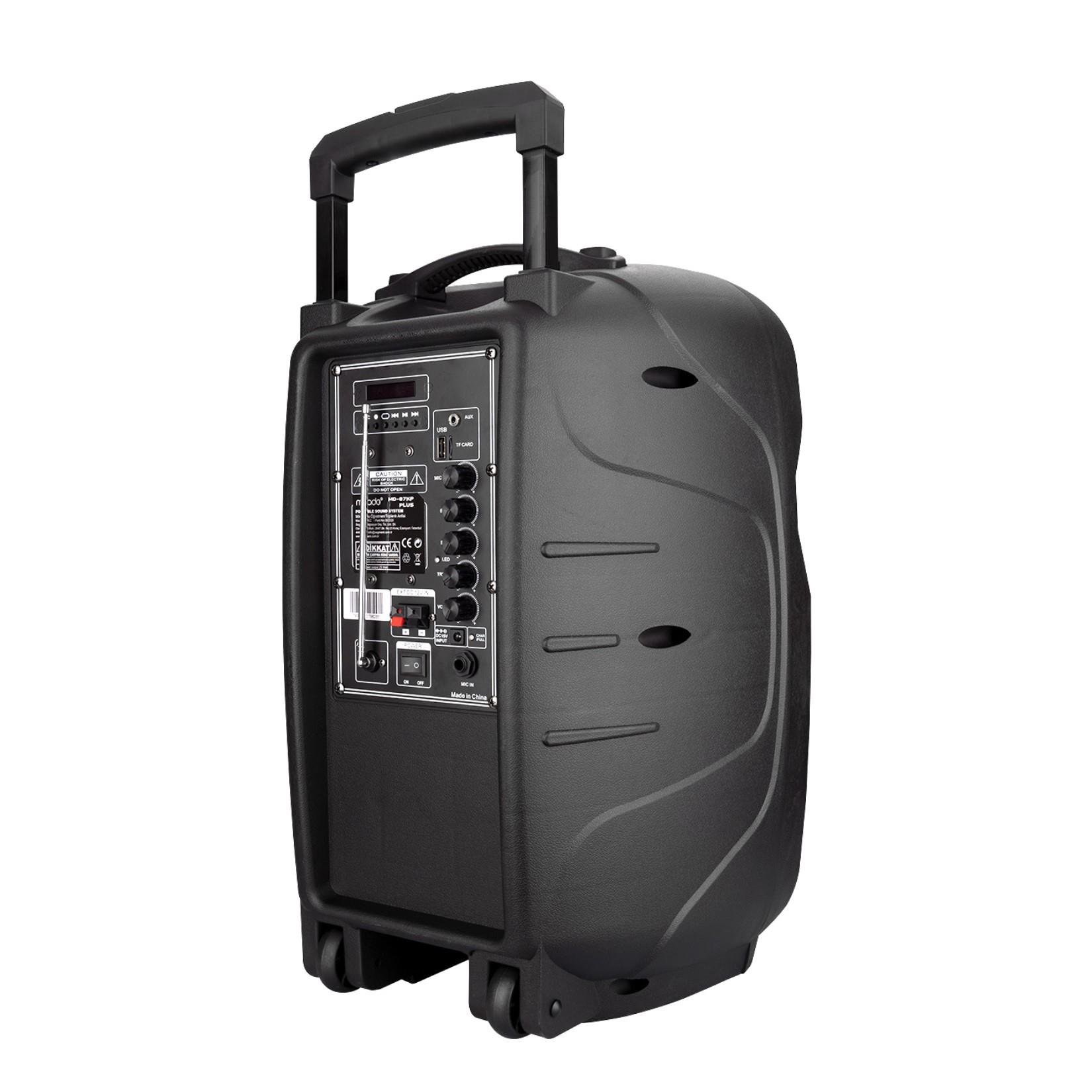 MIKADO MD-87KP PLUS 25 WATT SİYAH USB+FM-BT/ KABLOSUZ VHF EL-YAKA MİK SEYYAR ANFİ