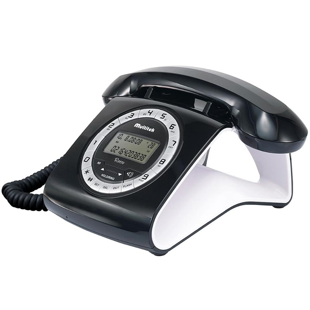 MULTITEK RETRO CID 12 HANELİ LCD EKRAN SİYAH MASAÜSTÜ TELEFON Fiyatı - Merter Elektronik