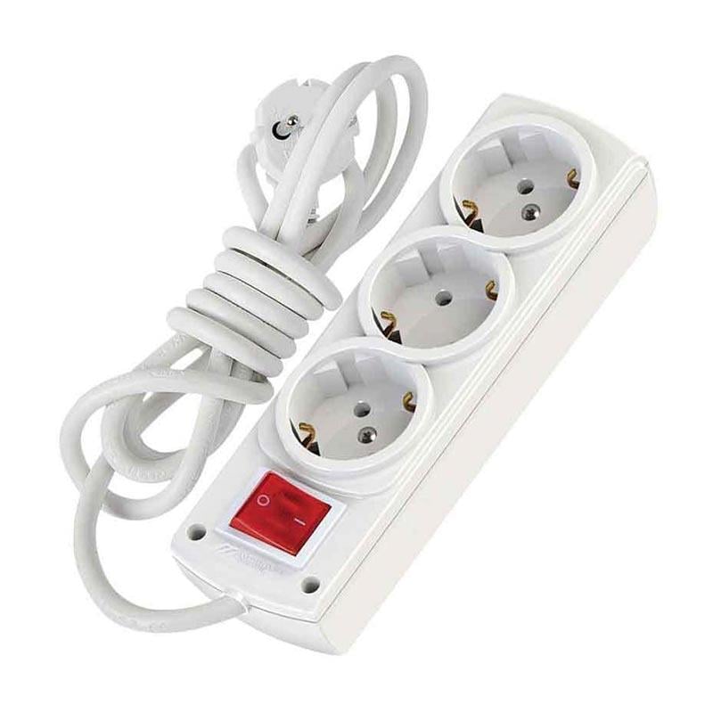 MUTLUSAN OLIMPIA 3LÜ 3 METRE KABLOLU ANAHTARLI TOPRAKLI GRUP PRİZ