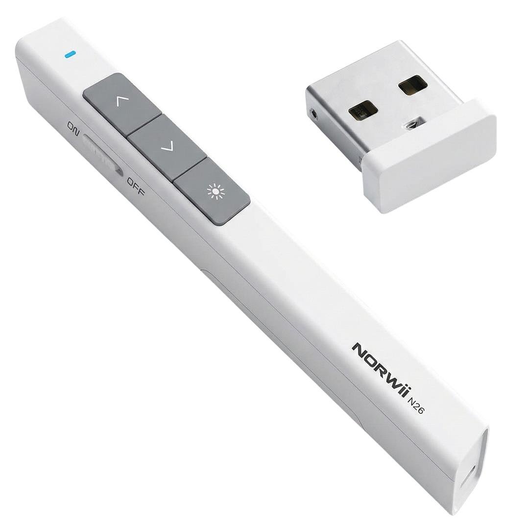 Norwii N26 2.4Ghz USB Kablosuz Profesyonel Sunum Kumandası (100M Kırmızı Lazer Menzil) Fiyatı - Merter Elektronik