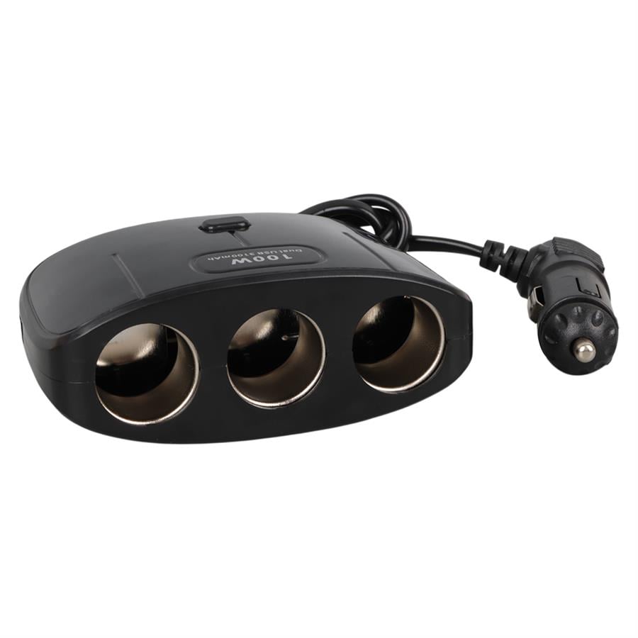 Olesson 1635 12-24V Çift USB Girişli 100W 70 CM Kablolu 3'LÜ Araç Çakmak Çoklayıcı 100x66x40mmFiyatı - Merter Elektronik