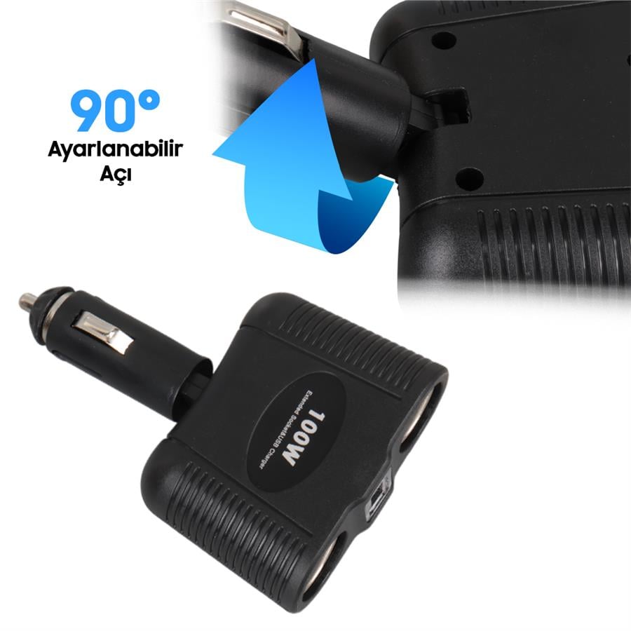 Olesson 1646 12-24V Çiftli Usbli 100W Araç Çakmak Çoklayıcı Fiyatı - Merter Elektronik