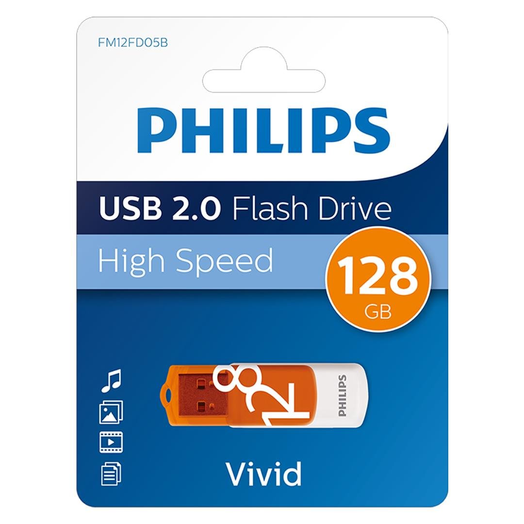 PHILIPS FM12FD05B/00 TURUNCU/BEYAZ 128GB PLASTİK KASA USB 2.0 FLASH BELLEK Fiyatı - Merter Elektronik