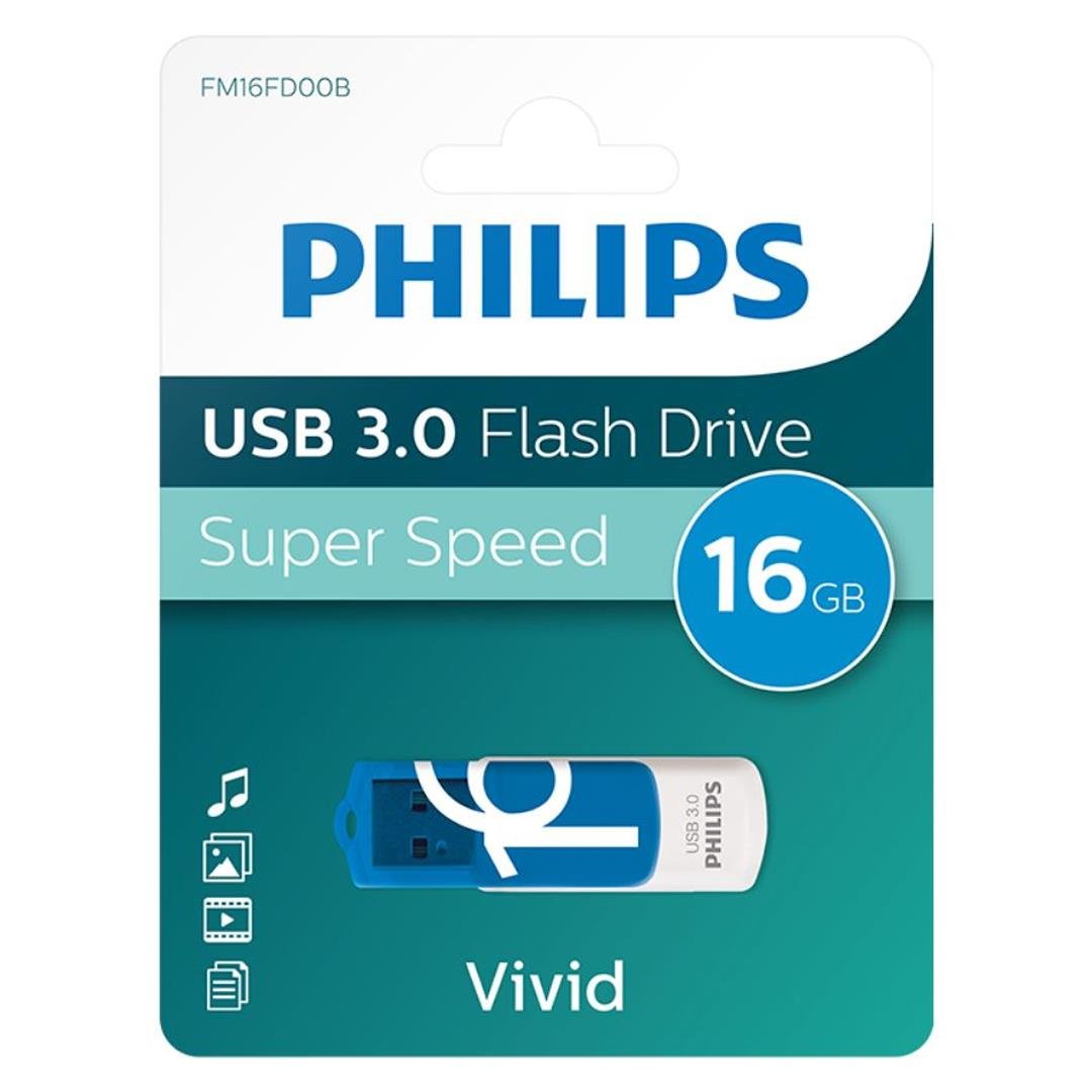 PHILIPS FM16FD00B/00 MAVİ/BEYAZ 16GB SUPER HIZLI 100-150MB/S USB 3.0 FLASH BELLEK Fiyatı - Merter Elektronik