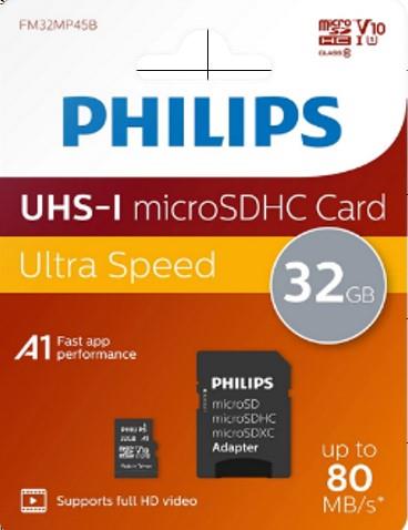 PHILIPS FM32MP45B/00 32GB CLASS10 UHS-I U1 ADAPTÖRLÜ MICRO SDHC KART