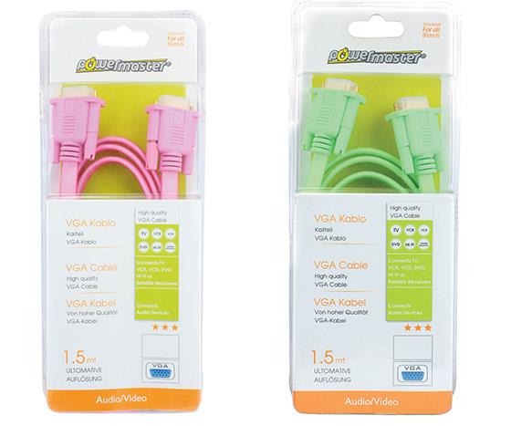 POWERMASTER 1.5 METRE KUTULU VGA KABLO  RENKLİ-ÜRETİMDEN KALDIRILDI