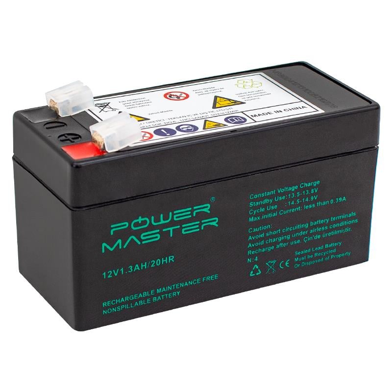 POWERMASTER 12 VOLT - 1.3 AMPER AKÜ (97 X 43 X 52 MM)