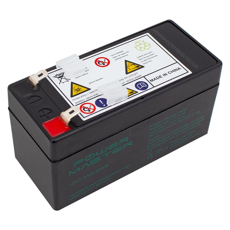 POWERMASTER 12 VOLT - 1.3 AMPER AKÜ (97 X 43 X 52 MM)
