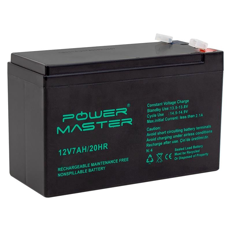 POWERMASTER 12 VOLT - 7 AMPER AKÜ (150 X 65 X 90 MM)
