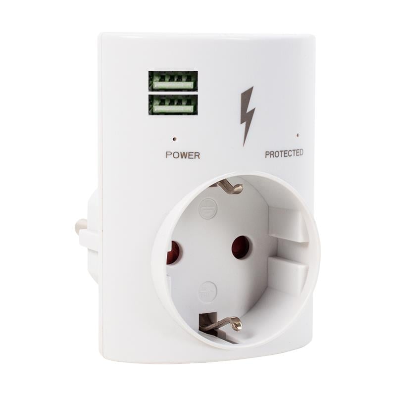 POWERMASTER PM-14370 16 AMPER 2 USBLİ AKIM KORUMALI TEKLİ PRİZ