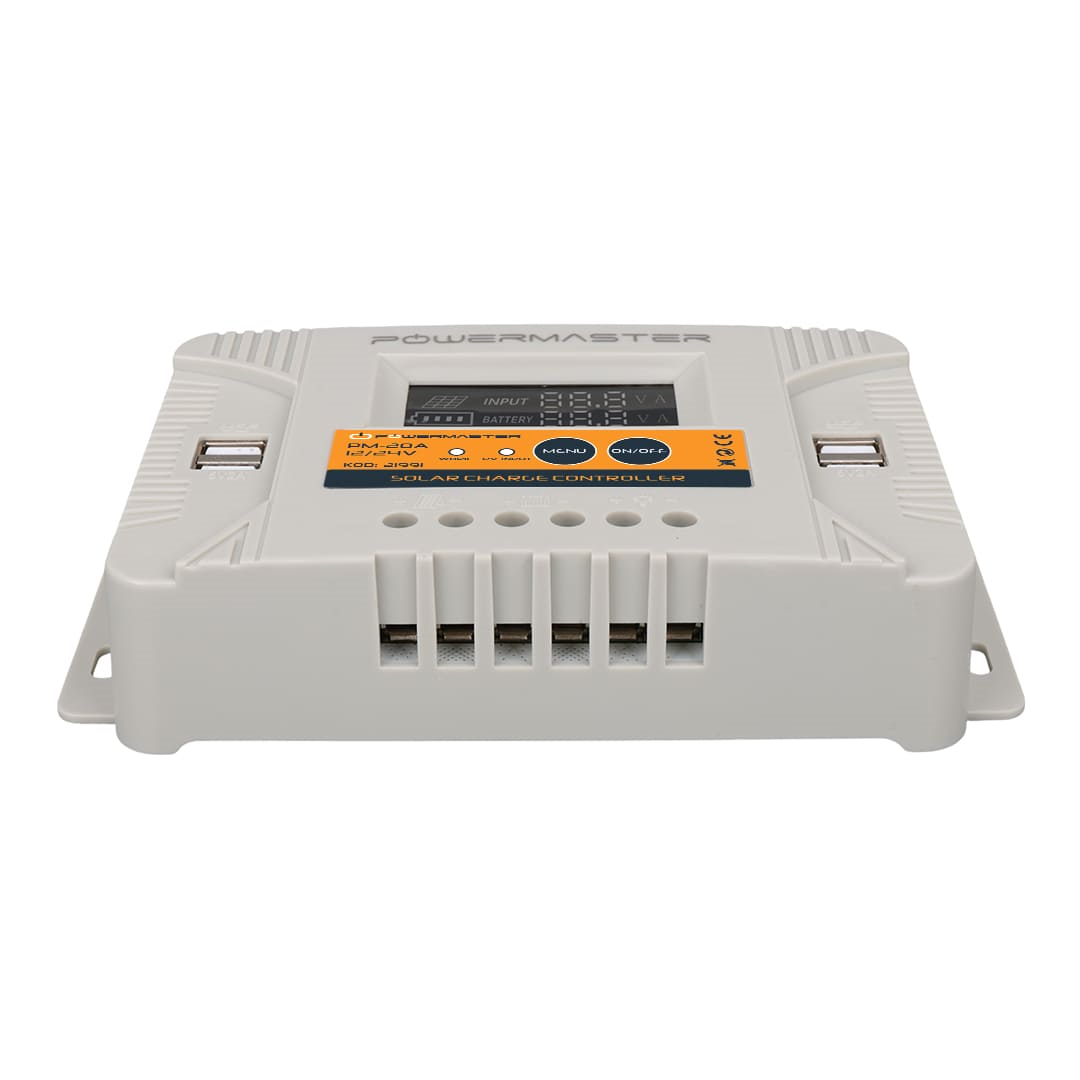 Powermaster PM-20A 12V-24V 20A 4 Usb'li Dijital Otomatik Solar Şarj Regülatörü Fiyatı - Merter Elektronik