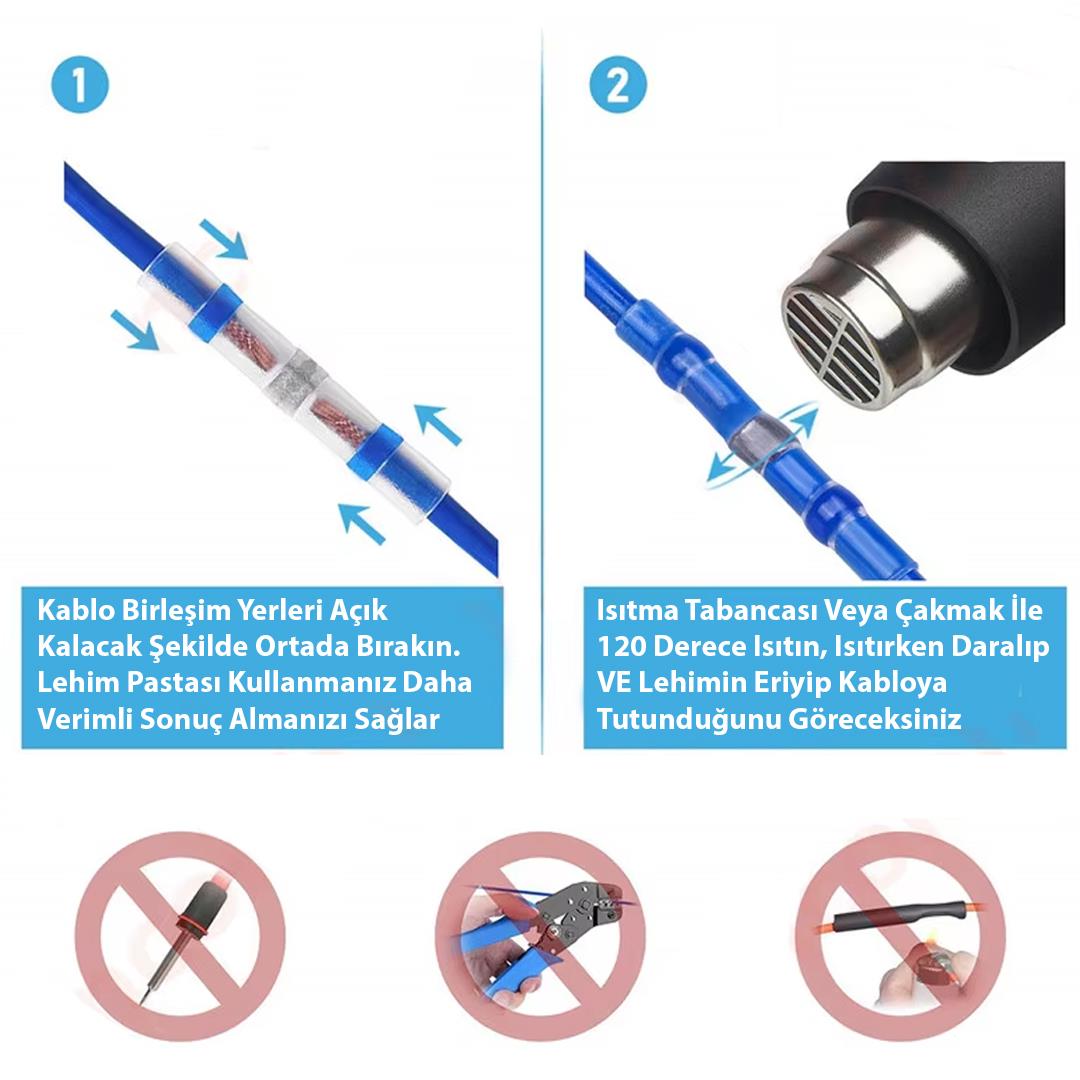 POWERMASTER PM-24703 DAHİLİ LEHİMLİ MÜHÜR MAKARON 300 ADET 4 BOY ISIYLA DARALAN KABLO KORUMASI