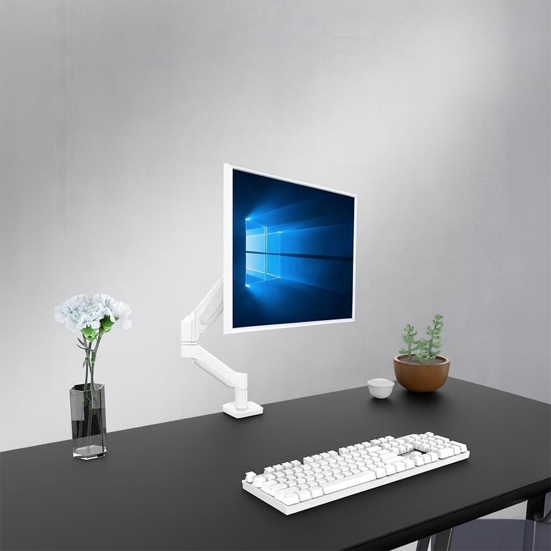 POWERMASTER PM-252 13-32  BEYAZ AMORTİSÖRLÜ STAND TEK KOL LCD-LED MONİTÖR TUTUCU STAND ASKI APARATI Fiyatı - Merter Elektronik