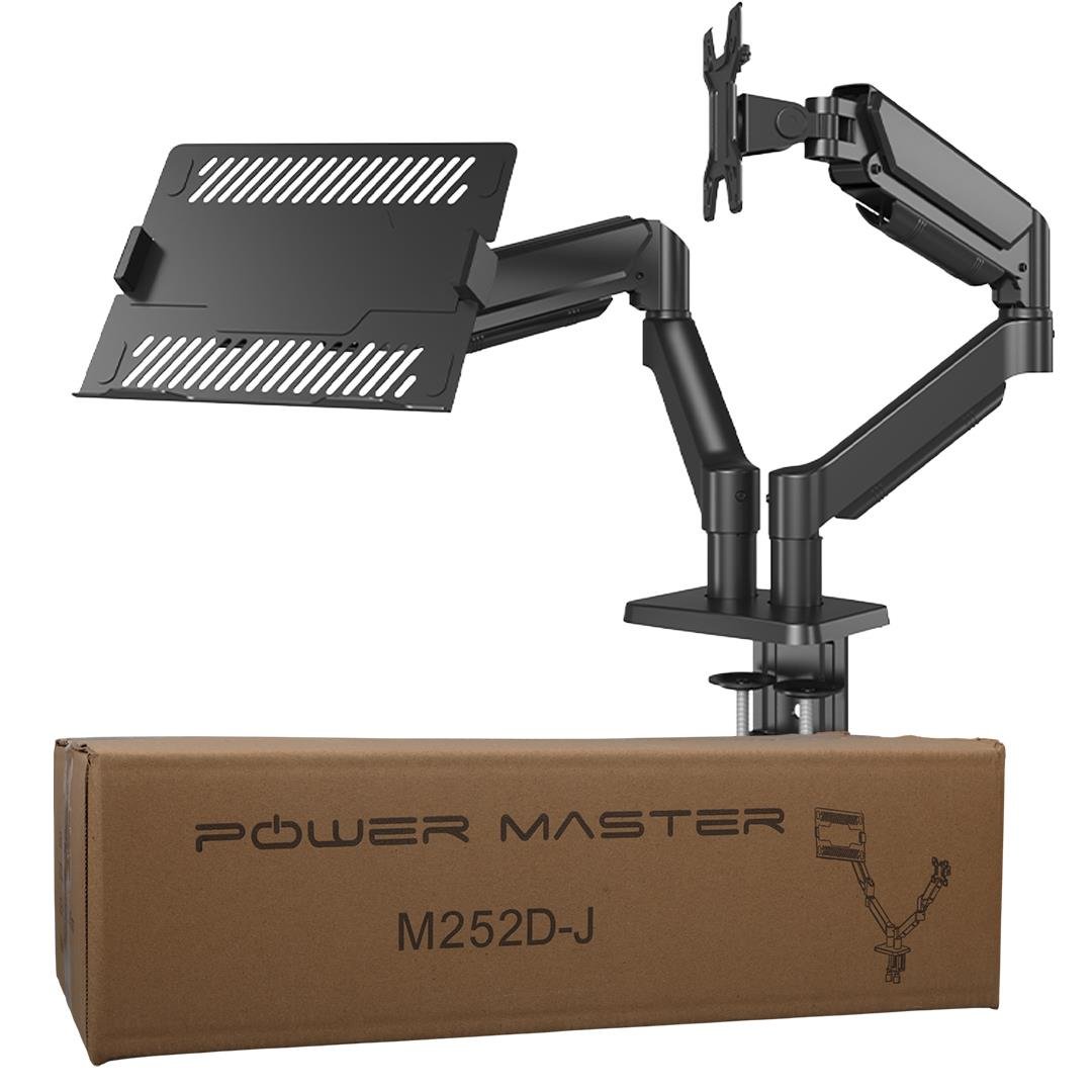 POWERMASTER PM-252D-J 13-32  AMORTİSÖRLÜ STAND ÇİFT KOL LCD-LED MONİTÖR TUTUCU STAND ASKI APARATI Fiyatı - Merter Elektronik