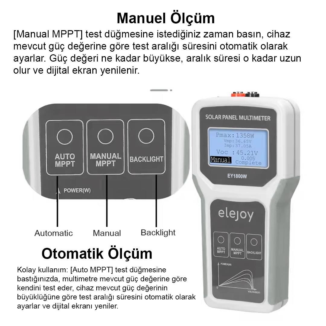 PowerMaster PM-26940 1800 Watt 12-60V Fotovoltaik Panel Multimetre Fiyatı - Merter Elektronik