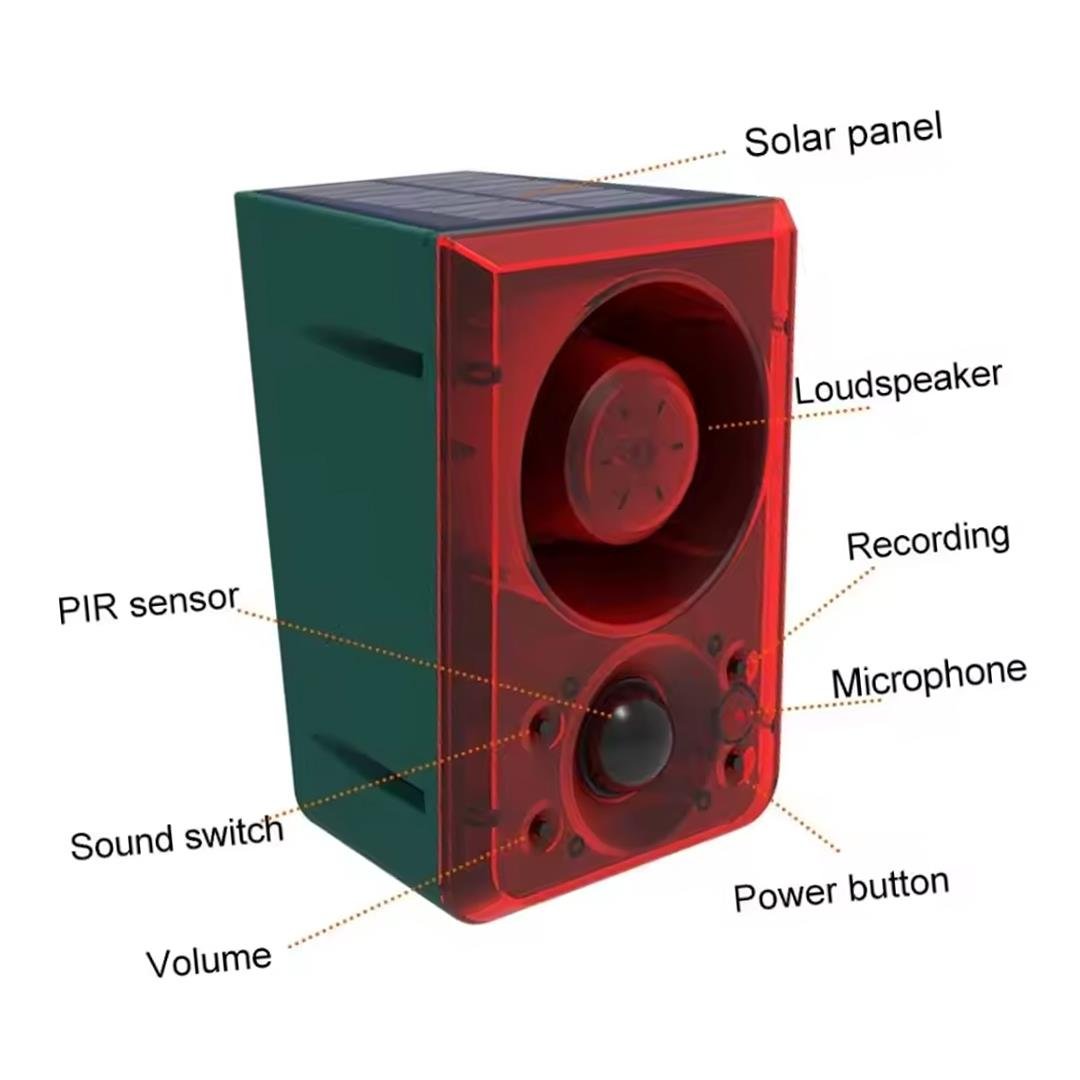 PowerMaster PM-26944 DC 5V Solar Sesli Hayvan Kovucu Alarm Cihazı Fiyatı - Merter Elektronik