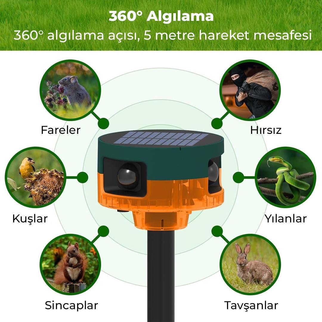 PowerMaster PM-26947 DC 5V Solar Sesli Hayvan Kovucu Alarm Cihazı Fiyatı - Merter Elektronik
