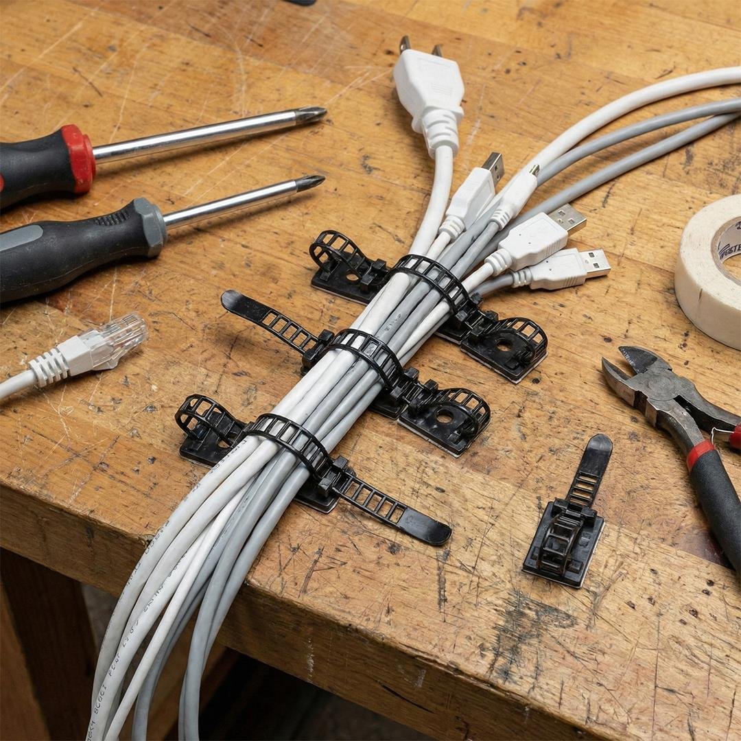 PowerMaster PM-29060 Yapışkanlı Ayarlanabilir Kablo Toplama Tutucu Fiyatı - Merter Elektronik