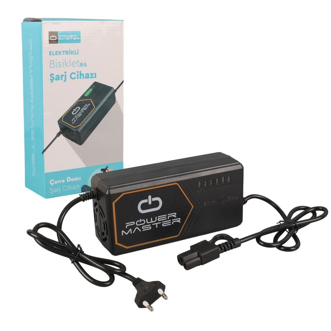 PowerMaster PM-31801 60 Volt - 20 Amper C16 Erkek Uçlu Elektrikli Bisiklet Şarj Cihazı - Merter Elektronik