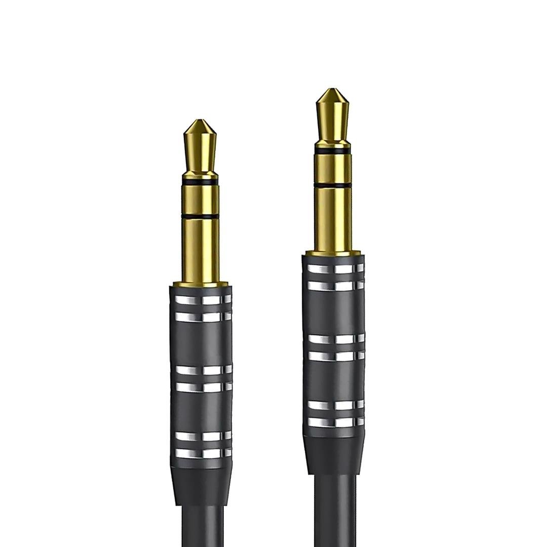 PowerMaster PM-3835 3.5 MM 1.5 Metre Metal Başlık Stereo AUX Kablo Kalın Silikonlu (Erkek/Erkek) Fiyatı - Merter Elektronik