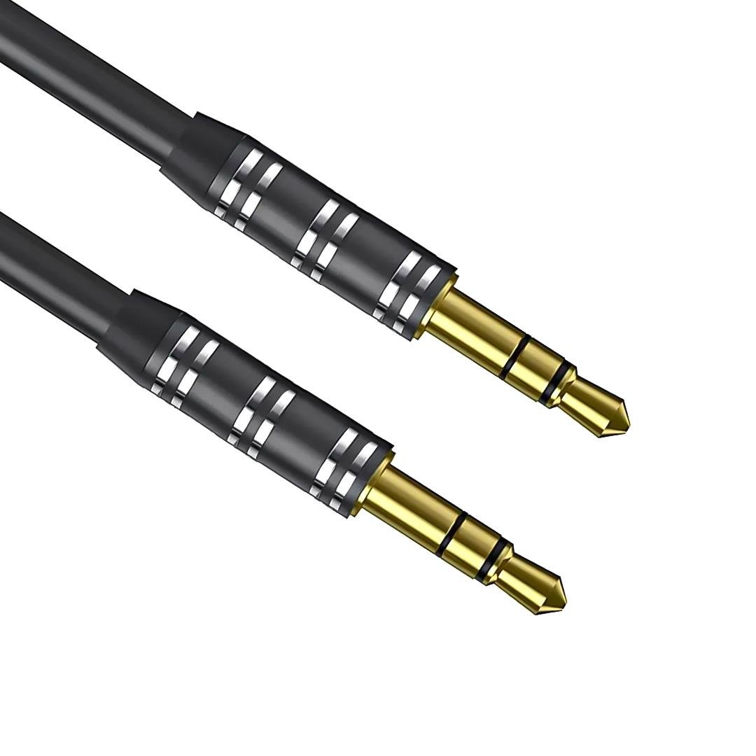 PowerMaster PM-3835 3.5 MM 1.5 Metre Metal Başlık Stereo AUX Kablo Kalın Silikonlu (Erkek/Erkek) Fiyatı - Merter Elektronik