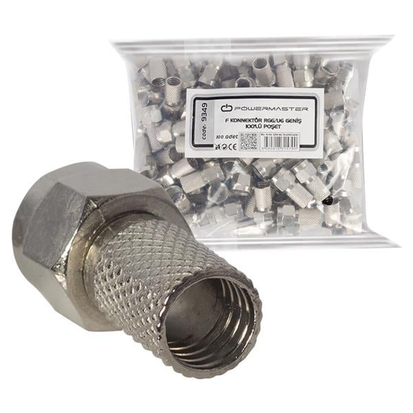 POWERMASTER RG6/U6 GENİŞ F KONNEKTÖR (100LÜ POŞET)