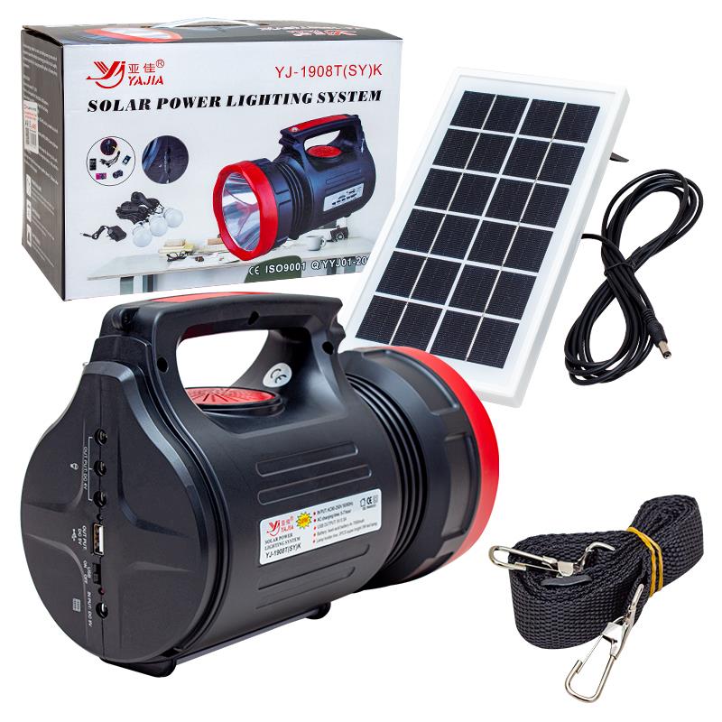 POWERMASTER YAJIA YJ-1908TSYK 10 WATT 22 SMD LEDLİ SOLAR PANELLİ 3 AMPULLÜ USB-MP3-RADYO DESTEKLİ SOLAR FENER