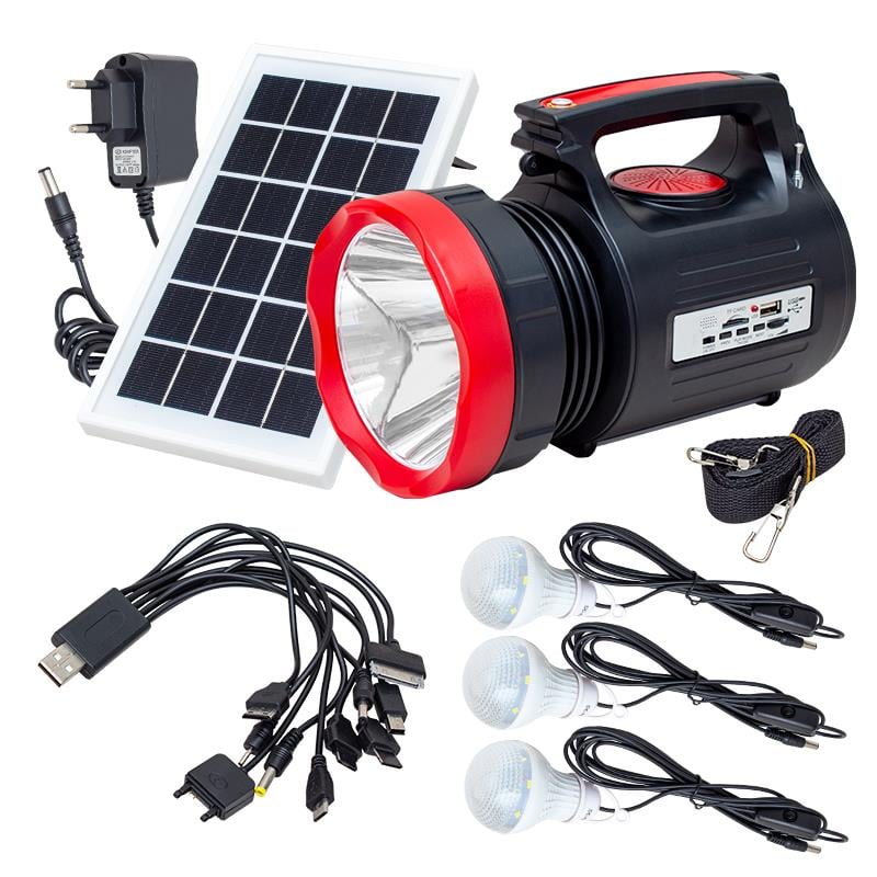 POWERMASTER YAJIA YJ-1908TSYK 10 WATT 22 SMD LEDLİ SOLAR PANELLİ 3 AMPULLÜ USB-MP3-RADYO DESTEKLİ SOLAR FENER