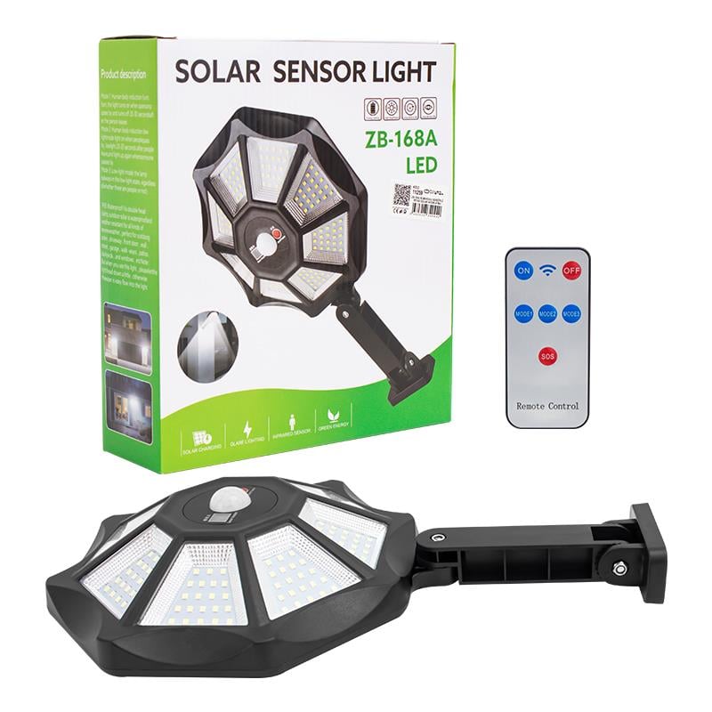 POWERMASTER ZB-168A KUMANDALI 3 KADEMELİ 168 SMD LEDLİ SENSÖRLÜ BEYAZ SOLAR AYDINLATMA