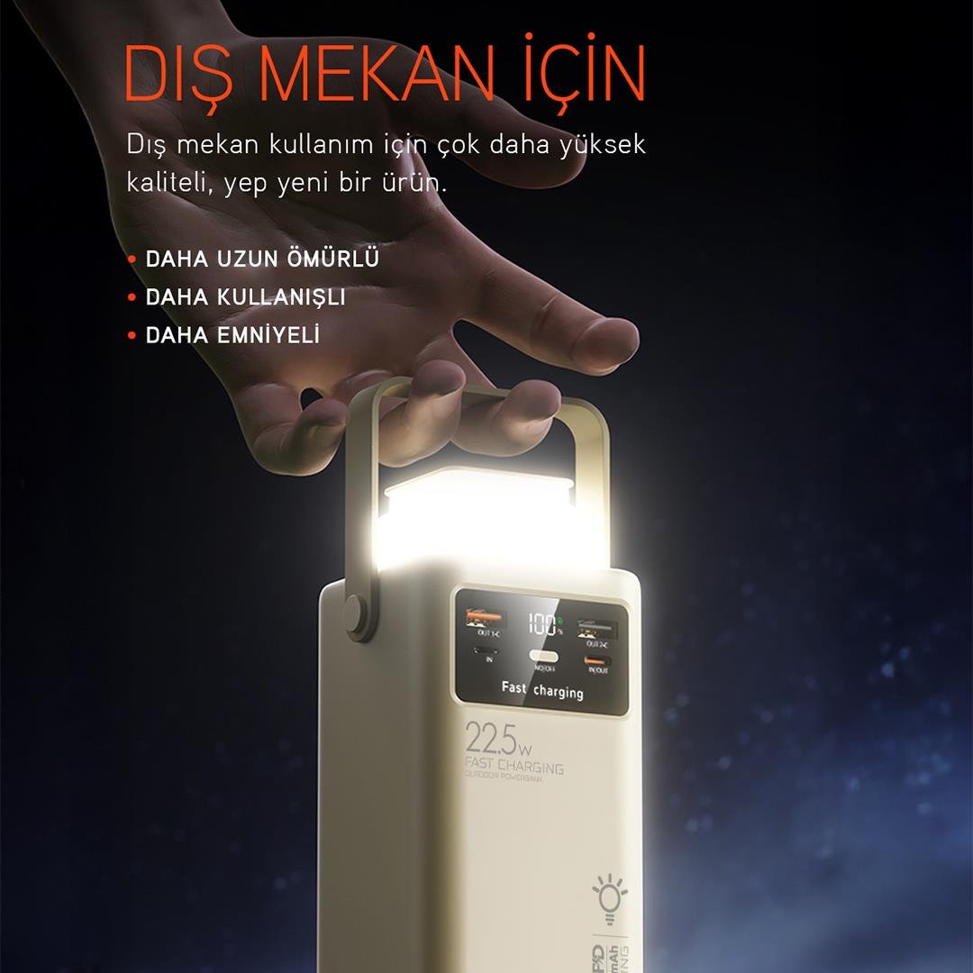 POWERWAY PD50 22.5 WATT SUPER HIZLI DİJİTAL GÖSTERGELİ ORJİNAL 50000 MAH KABLOLU POWERBANK Fiyatı - Merter Elektronik