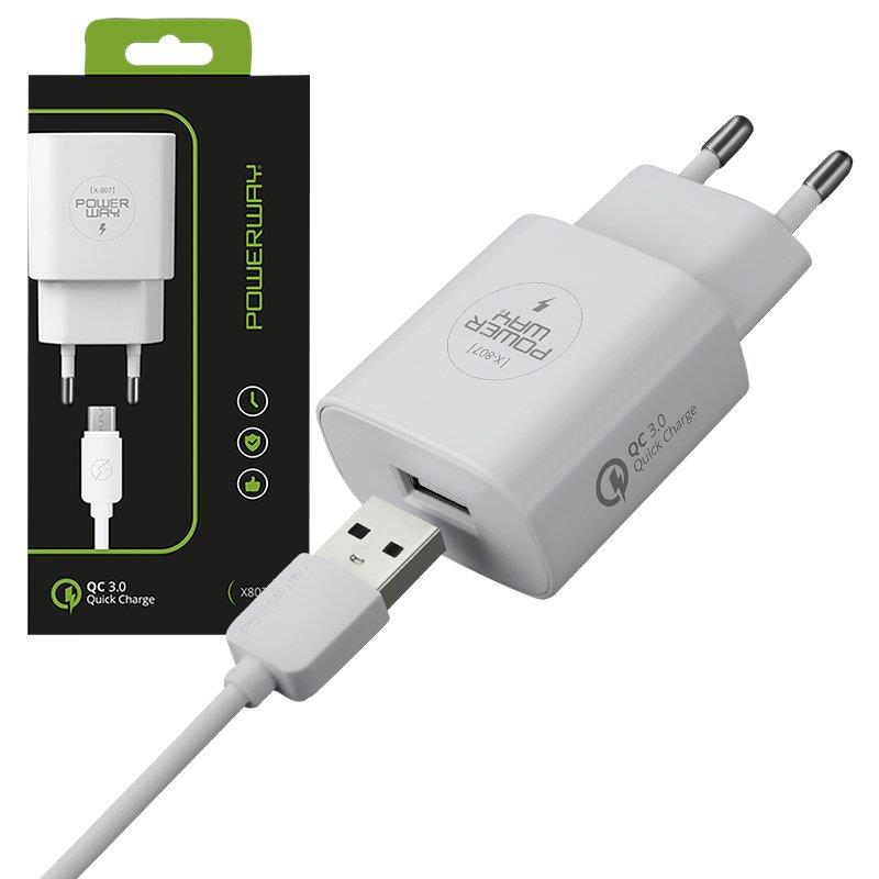 POWERWAY X-807 5 VOLT 3000 MA HIZLI ŞARJ BAŞLIK ADAPTÖRÜ + SAMSUNG KABLO DAHİL