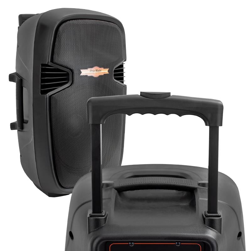 PROMAIN MV-150A ŞARJLI USB/SD/BLUETOOTH 1*EL KABLOSUZ MİKROFON 38 CM TAŞINABİLİR SEYYAR ANFİ (AKTİF HOP.)