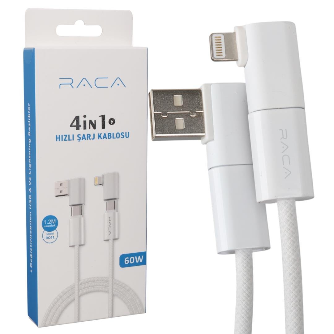 RACA RC41 4IN1 TYPE-C+USB+LIGHTNING ŞARJ DATA AKTARIM KABLOSU