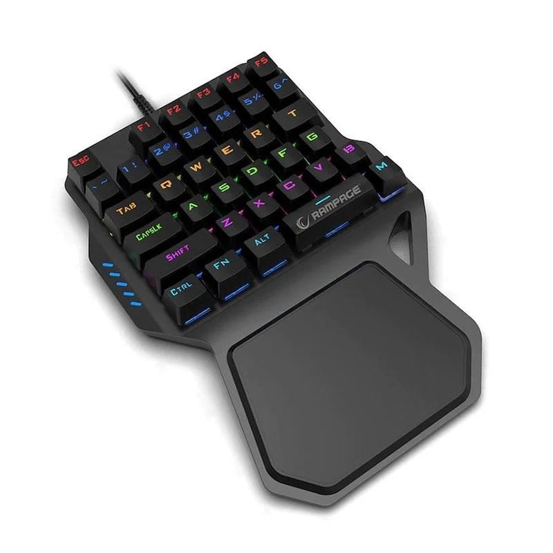 RAMPAGE KB-R77 USB RAINBOW BACKLİGHT OUTEMU BLUE SWITCH MEKANİK 36 TUŞLU MİNİ GAMİNG OYUNCU KLAVYESİ