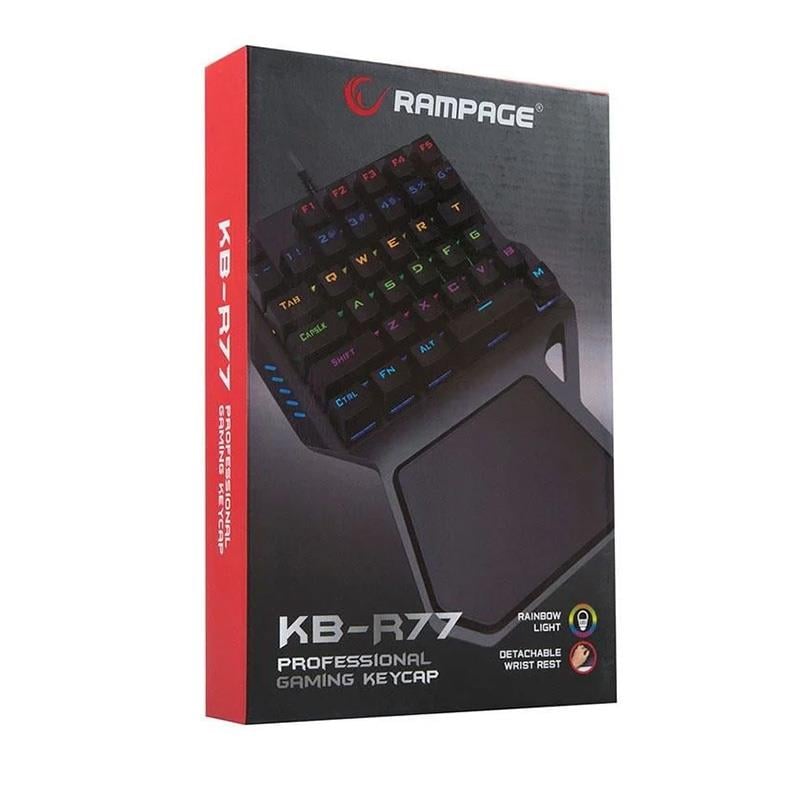 RAMPAGE KB-R77 USB RAINBOW BACKLİGHT OUTEMU BLUE SWITCH MEKANİK 36 TUŞLU MİNİ GAMİNG OYUNCU KLAVYESİ
