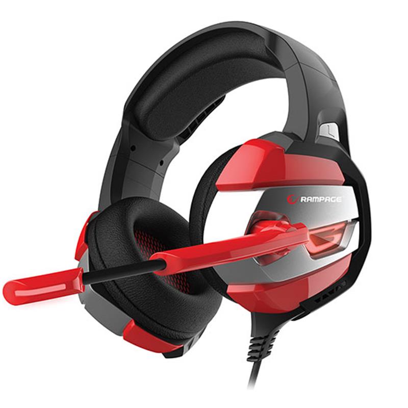 RAMPAGE RM-K5 NOBLE SİYAH/KIRMIZI 7.1 SURROUND SOUND SYSTEM USB MİKROFONLU GAMİNG OYUNCU KULAKLIK