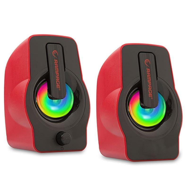 RAMPAGE RMS-G7 FALSETTO 2.0 6 WATT RGB LEDLİ GAMING USB 1+1 HOPARLÖR MAVİ-KIRMIZI