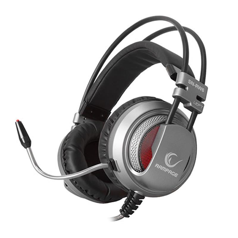 RAMPAGE SN-RW6 RAPTOR GÜMÜŞ/SİYAH 7.1 SURROUND SOUND SYSTEM TİTREŞİMLİ MİKROFONLU GAMİNG OYUNCU KULAKLIK