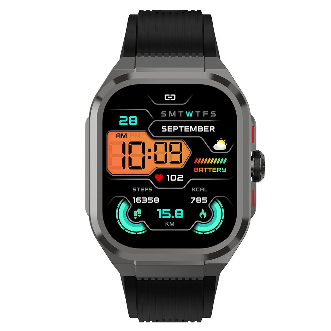 S-LINK GLOWY W30 DAFIT UYUMLU+ BLUETOOTH 1.96 INCH AMODEL EKRAN 500MAH BATARYA SİYAH AKILLI SAAT