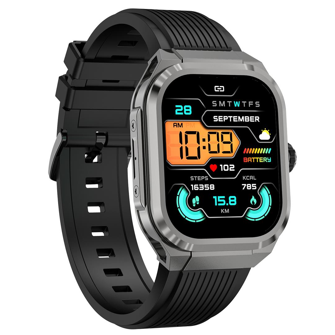 S-LINK GLOWY W30 DAFIT UYUMLU+ BLUETOOTH 1.96 INCH AMODEL EKRAN 500MAH BATARYA SİYAH AKILLI SAAT