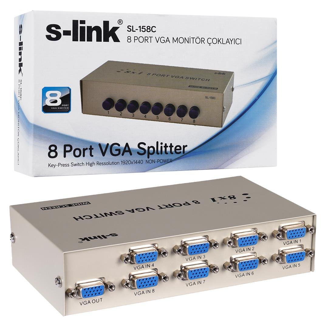 S-LINK SL-158C 8 PORT VGA DAĞITICI ÇOĞALTICI SPLİTTER