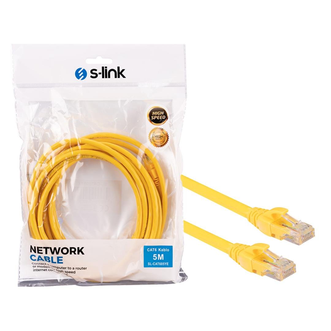 S-LINK SL-CAT603YE 3 METRE SARI CAT6 KABLO Fiyatı - Merter Elektronik