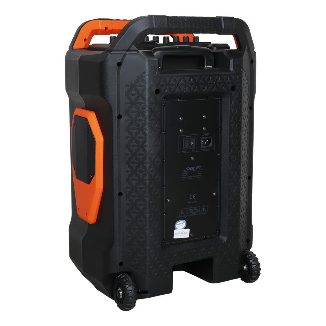 Shile SL-10 120 Watt Taşınabilir Seyyar Amfi Hoparlör Kablosuz 1 EL + 1 Yaka Mikrofonlu Kumandalı USB+SD+BT Fiyatı - Merter Elektronik