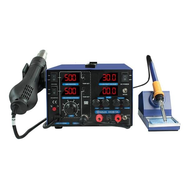 SUNLINE 853D 5A SICAK HAVA ÜFLEME-ISI KONTROLLU LEHİMLEME-30V 5A GÜÇ KAYNAĞI