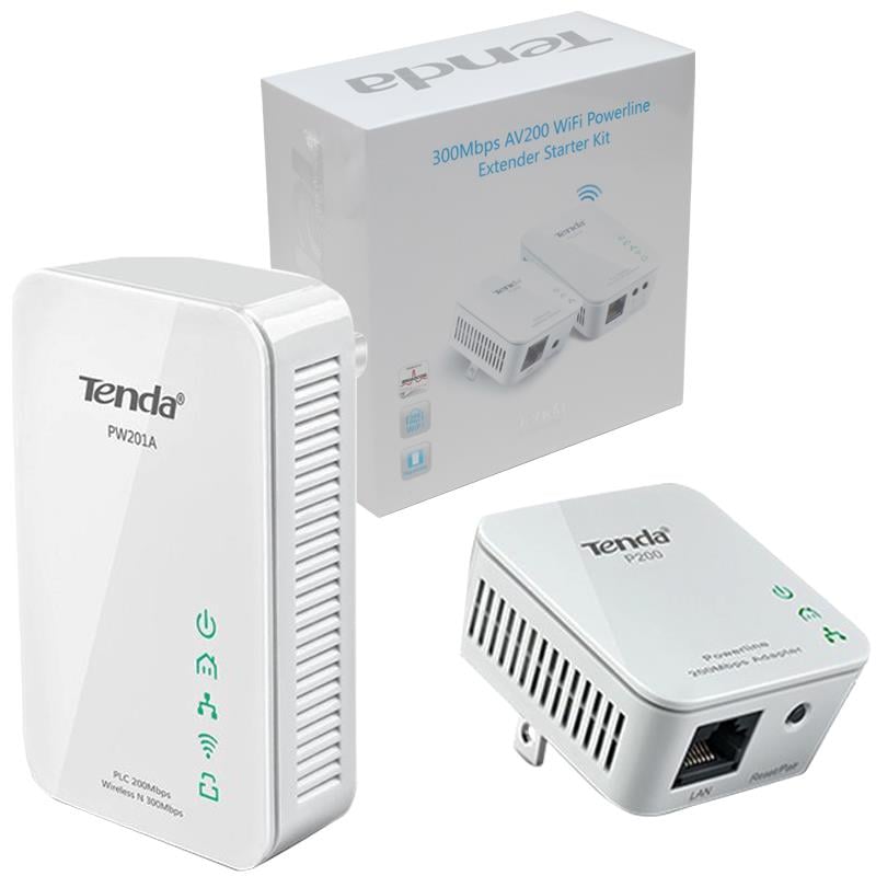 TENDA P200KIT P200+PW201A 300 MBPS HOMEPLUG POWERLINE WIRELESS KIT