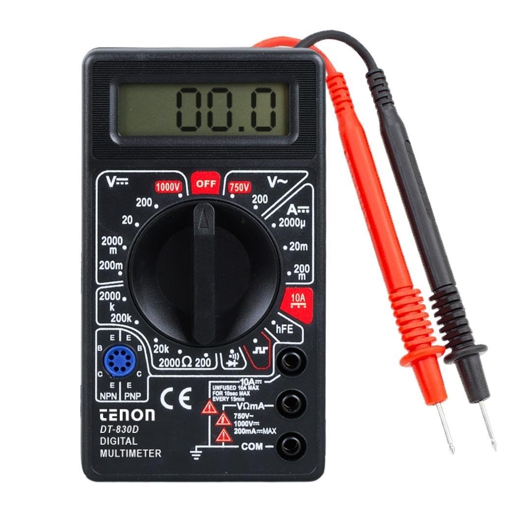 TENON DT-830D DC/AC VOLTAJ AKIM ÖLÇER DİJİTAL MULTİMETRE ÖLÇÜ ALETİ - SİYAH KASA Fiyatı - Merter Elektronik
