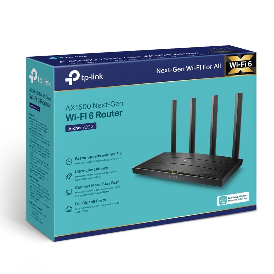 TP-LINK ARCHER AX12 AX1500 1200MBPS DUAL BAND GIGABIT WI-FI 6 ROUTER